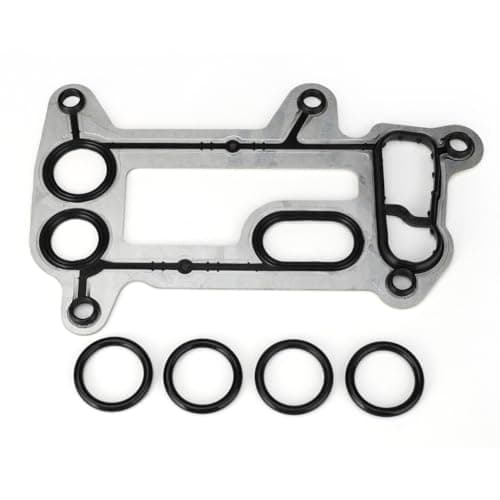 Image of Bohaner 11427802114 11428506412 Engine Oil Cooler Housing Gasket with O-Ring Seal Kit Oil Filter Housing Gasket Aluminum Alloy For BMW E60 E61 E83 E81 E90
