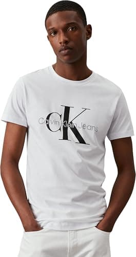 Image of Calvin Klein Jeans Men's Core Monologo Slim Tee J30j320935 S/S T-Shirts, White, XL
