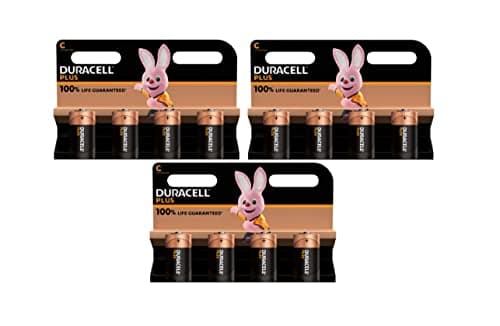 Image of 12X Duracell C Plus LR14/MN1400 Alkaline (3 Blister Packs of 4 Batteries) 12 Batteries