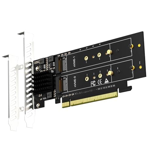 Image of GLOTRENDS PA41 Quad M.2 NVMe to PCIe 4.0 X16 Adapter Without PCIe Bifurcation, Setup Soft M.2 NVMe RAID via OS Tool (Support 22110/2280 Size), (PCIe Bifurcation Motherboard is Required)