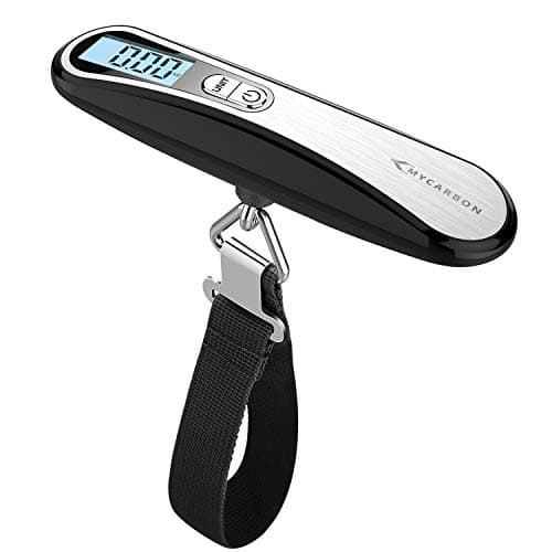 Image of MYCARBON Luggage Scale Portable Digital Suitcase Scales for Travel Suitcase Luggage Bag with 110 lb/ 50KG Capacity (Black)