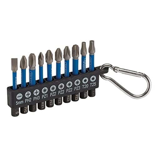 Image of Draper 04933 Impact Rated Screwdriver Bit Set, 50mm (10 Piece)