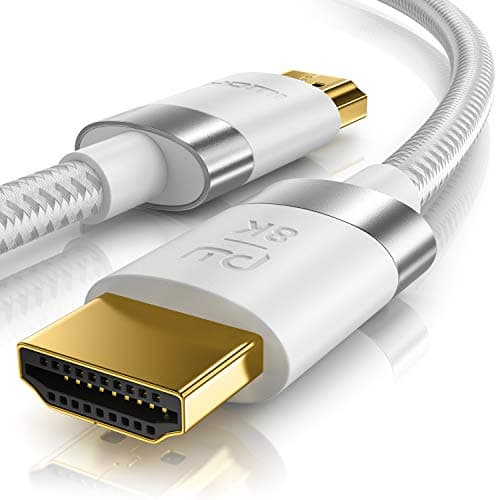 Image of CSL - HDMI 2.1 8k 4k Cable 1M, 8k@30Hz 120Hz DSC, 4k@60Hz 120Hz 144Hz 240Hz DSC, UHD II High Speed Ethernet HDMI Lead 3D HDR 10+ eARC Dolby Vision Compatible with PC Laptop TV Sky PS5 PS4 Xbox