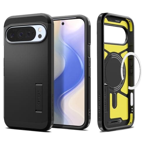 Image of Spigen Tough Armor(AI) MagFit Case for Google Pixel 10 and Pixel 10 Pro, Compatible with Pixelsnap and MagSafe [2025 New Feature] - Black