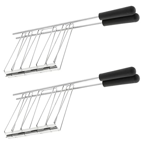 Image of Qualtex 2 Pack Sandwich Toasting Cages for Dualit Classic 2, 3, 4 & 6 Slice Toasters with Drip Tray and Heatproof Handles