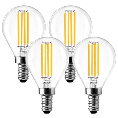 Image of LangPlus+ 4 Pack Dimmable E14 Small Edison Screw LED Bulbs, 6W G45 Golf Ball LED Vintage Filament Bulbs, 60W Equivalent 2700K Soft White Bulb