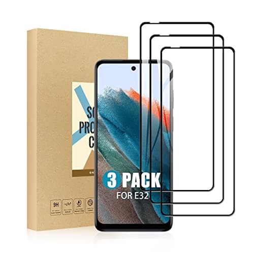 Image of SCL Screen Protector Compatible with Moto E32/E32s Screen Protector Motorola E32/E32s Tempered Glass Film [3-Pack], [Full Coverage, Easy Installation, Bubble-free, 9H Hardness]