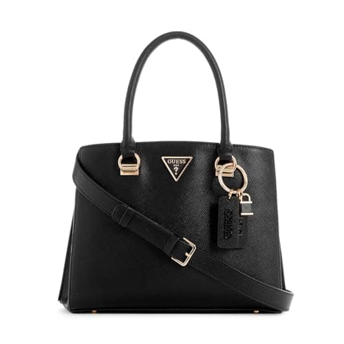 Image of GUESS Women Noelle Girlfriend Satchel Bag, Black, 34x26x13 cm