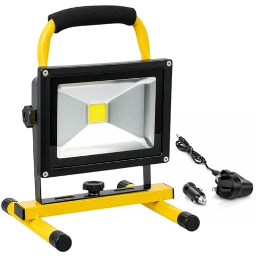 Image of EVERGOODS LED Rechargeable Work Light 20W 3000LM Ultra Bright Portable LED Flood Light, IP65 Waterproof Outdoor Light Portable Rechargeable Floodlight with Rotating Stand for Garage, Camping