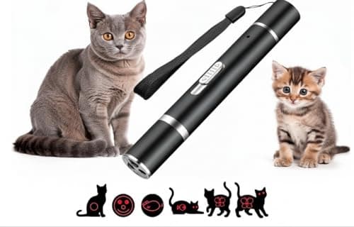 Image of SkitCat 7-in-1 Cat Laser Pointer – 5 Laser Pointer Patterns + Flashlight + UV Light – Interactive Pet Exercise Toy for Cats & Kittens
