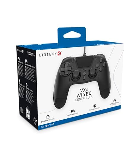 Image of Gioteck VX4 Wired Controller for PlayStation 4 (PS4) - Black