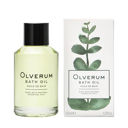 Image of Olverum Bath Oil 125ml - Luxury Muscle Soothing Bath Soak - Relaxing Aromatherapy Oil with Highly Concentrated Blend of 10 Essential Oils - Natural, Vegan, Cruelty Free - Bath Oils for Women & Men