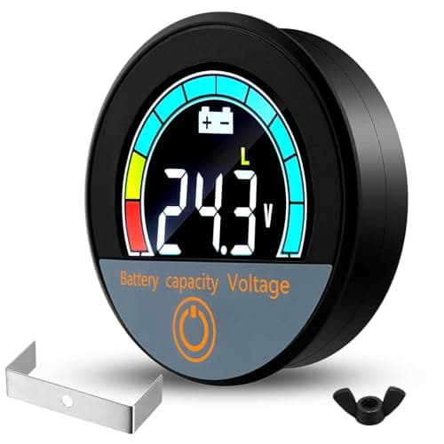 Image of Battery Capacity Voltage Monitor IP67 Waterproof with Low-Voltage Alarm 12V 24V 36V 48V 60V 72V 84V DC Battery Tester for Lithium/Lead-Acid Batteries Gauge Volt Meter for Golf Cart, Car, Motorcycle