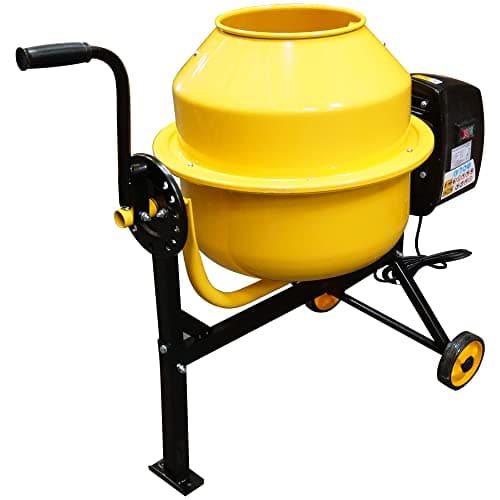 Image of Electric Cement Mixer Concrete Portable RocwooD 70 Litre 220W Drum Mortar Plaster Workshop Site Handle Heavy Duty Easy Load Mix Tool Stand Building Tilting