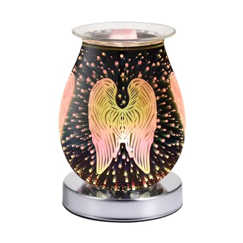 Image of DICIMI 3D Angel Wing Wax Warmer with Night Light, Electric Aroma Oil Burner, 3 Heat Settings, Flameless Wax Melter for Home & Gifts
