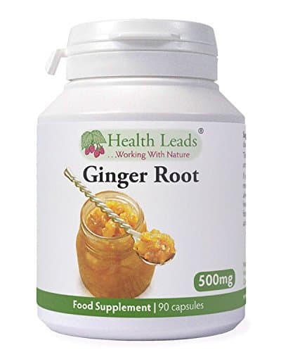 Image of Natural Ginger Root Powdered 500mg x 90 Capsules, No GMO, No Fillers or Magnesium Stearate, for Vegans and Vegetarians, Made in Wales by Health Leads .Working With Nature