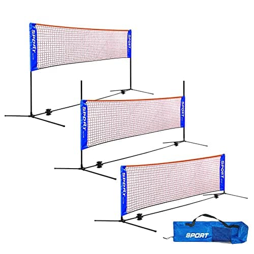 Image of AKOZLIN 4.1m Portable Badminton Net Set Height Adjustable Badminton Pickleball Net with Poles & Carry Bag for Badminton,Volleyball,Tennis, Pickleball,Soccer Tennis - Easy Setup