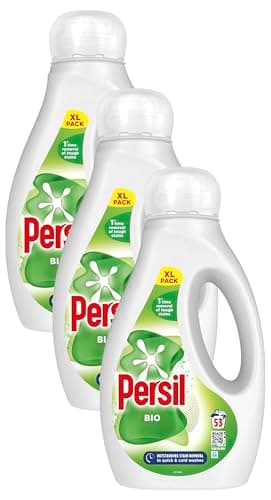 Image of Persil Bio Laundry Washing Liquid Detergent 1st time removal of tough stains outstanding stain removal in quick & cold washes 1.431 L (53 washes) (Pack of 3)