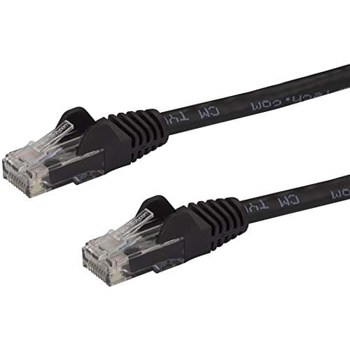 Image of StarTech.com 7.5m CAT6 Ethernet Cable - Black CAT 6 Gigabit Ethernet Wire -650MHz 100W PoE RJ45 UTP Network/Patch Cord Snagless w/Strain Relief Fluke Tested/Wiring is UL Certified/TIA (N6PATC750CMBK)
