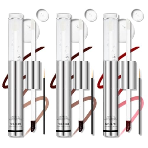 Image of Noerrors 3 Colors Peel Off Lip Stain Liner Set, 2 In 1 Peel Off LipLiner Stain Tint Tattoo and Moisturizing Care Oil, Waterproof Transfer Proof Long Lasting Plumping Glossy Lip Combo for Women Makeup