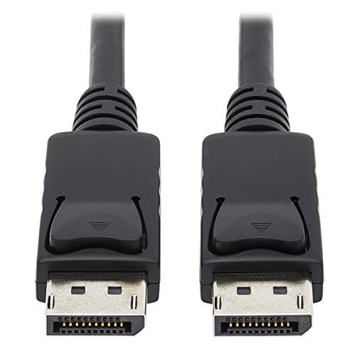 Image of Eaton DisplayPort Cable with Latches, DP to DP, Male-to-Male Connectors, 4K @ 60Hz Quality, Black, 6 Feet / 1.83 Meters (P580-006)