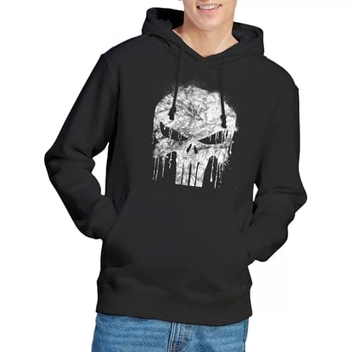 Image of Marvel Punisher Skull Unisex Hoodie, Black, Small