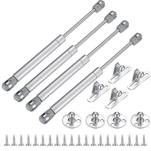 Image of 4 Pcs Gas Lift Strut Kit, Spring Stay Support, 100N/10KG Kitchen Cupboard Wardrobe Cabinet Door Soft Close Damper Hinge Flap Fittings
