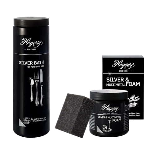 Image of Hagerty Silver & Multi Metal 185g with Silver Bath 580ml - for Immersion Bath with tarnish protection for metal plated Accessories cleaning bath