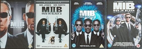 Image of MEN IN BLACK 1-4 COMPLETE COLLECTION / 1. MEN IN BLACK / 2. MEN II BLACK / 3. MEN IN BLACK 3 / 4. MEN IN BLACK INTERNATIONAL = ULTIMATE 4x DVD UK SET