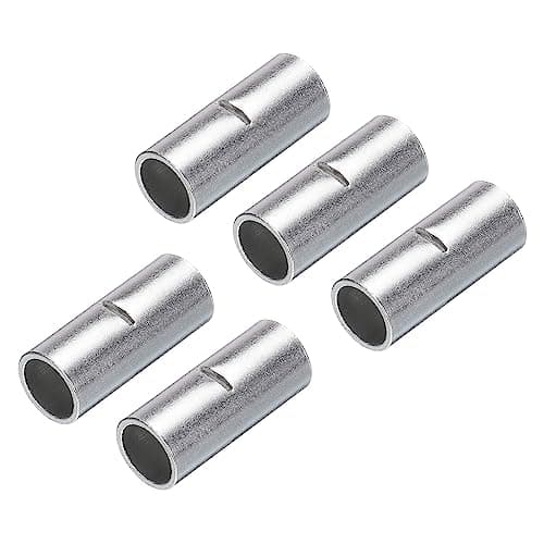 Image of sourcing map 5Pcs Non Insulated Butt Connectors 2AWG Wire Connector BN-38 for Electrical Wire Crimp Ferrule Terminals
