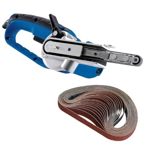 Image of 400W Electric 13mm Power Belt Finger File Sander Plus 22 Assorted Grit Sanding Belts