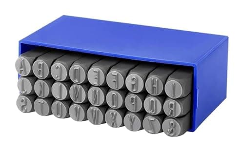 Image of Letter Number Stamp Punch Set, Letter Number Punch 3-12mm Hardened Alloy Steel Box Leather Emboss Carving Tool(Letter 4mm)