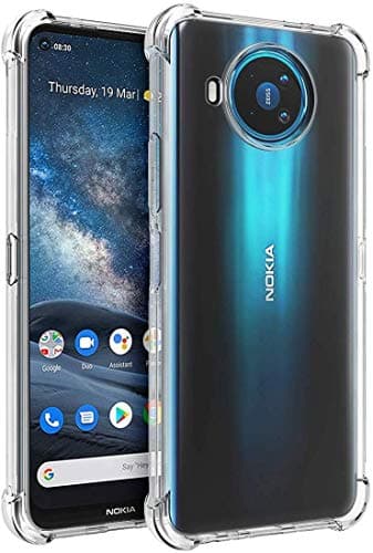 Image of PIXFAB For Nokia 8.3 (5G) Clear Case, Shockproof [Ultra Slim] Scratch Resistant Gel Rubber Silicone [Protective Case] Phone Cover For Nokia 8.3 (5G) (6.81")