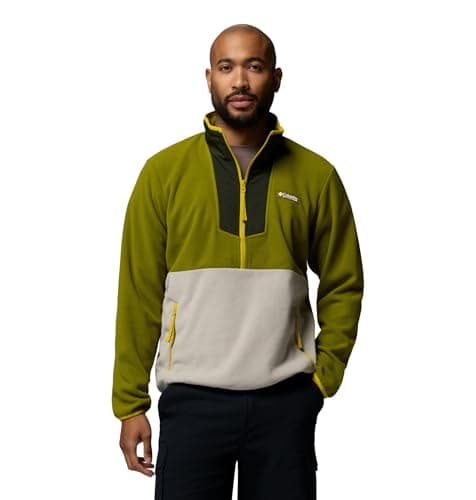 Image of Columbia Men's Sequoia Grove Half Zip Fleece Jacket, Mossy Green/Greenscape, Small