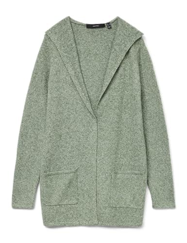 Image of Vero Moda Women's VMDOFFY LS Open Hood Cardigan GA NOOS Pullover Sweater, Green, M