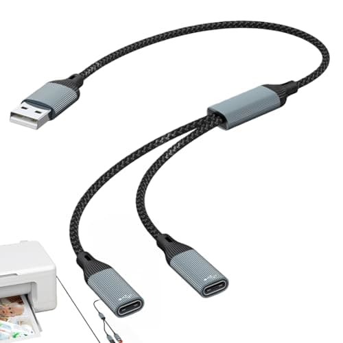 Image of USB Splitter 2 Port,Double USB Adapter USB Double Adapter Male to Double Female Splitter Data Transfer Power Charging Extension Cable,Muliti Port Extender Hub,Data Power Charger Splitter Converter