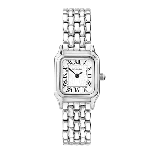 Image of Sekonda Monica Ladies 20mm Quartz Watch in White with Analogue Display, and Silver Alloy Strap 40143