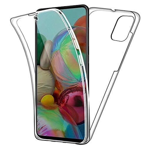 Image of NWNK13 Samsung Galaxy A51 Case Crystal Clear Slim Fit Front & Back 360° Case Built-in Screen Protector Full Body Silicone Gel Mobile Phone Cover for Samsung A51 (Clear)