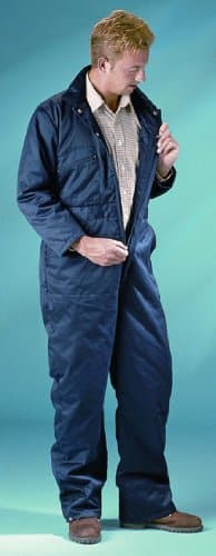 Image of Men's Blue Castle Quilted Zip Front with Cover Placket Boiler Suit Coverall Overall Plumber wear Work Wear Navy Blue (Medium Chest to Fit 38-40", Navy Blue)