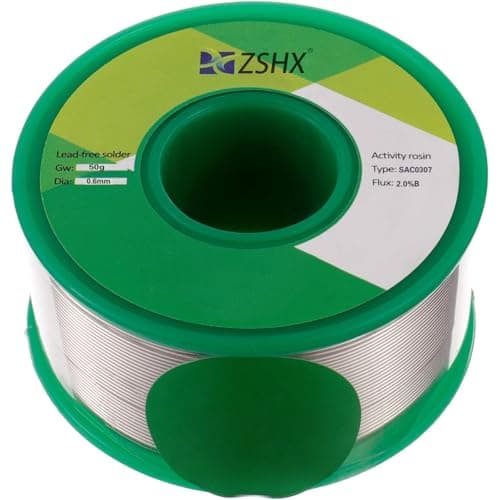 Image of ZSHX Lead Free Solder Wire Sn99 Ag0.3 Cu0.7 Rosin core solder wire for electrical soldering (0.6mm 50g)