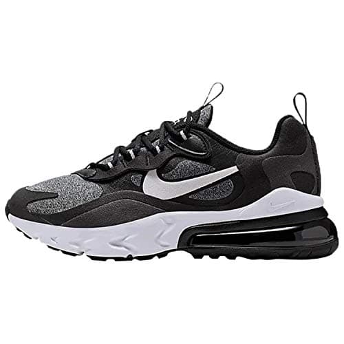 Image of Nike Boys Air Max 270 React (Gs) Running Shoe, Black Vast Grey Off Noir White, 3 UK