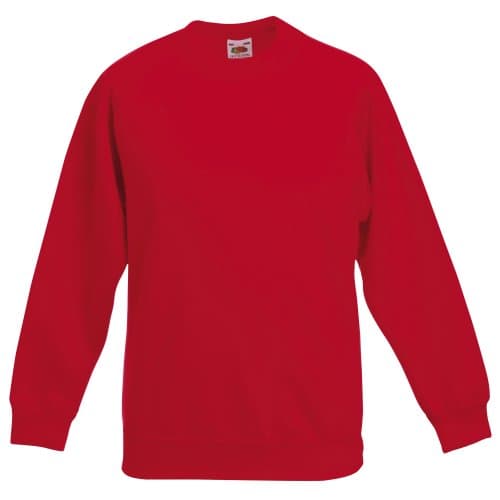 Image of Fruit of the Loom Childrens Unisex Raglan Sleeve Sweatshirt (3-4) (Red)