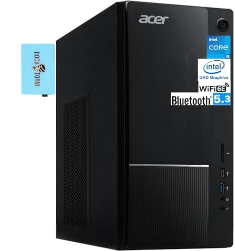 Image of acer Aspire TC-1785-UA92 Business Desktop (Intel i5-14400, 8GB DDR5, 2TB PCIe NVMe SSD, Intel UHD, 300W PSU, WiFi 6E, Bluetooth 5.3, RJ-45, 2 HDMI, Win 11 Home) w/DKZ USB Port Expander