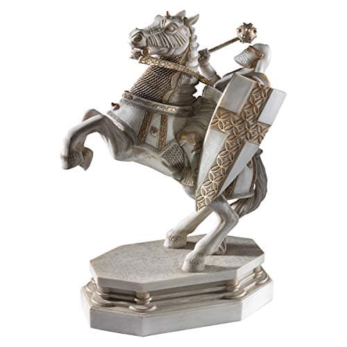 Image of The Noble Collection Harry Potter White Knight Bookend - 12in (30cm) Hand Painted Bookend Stand - Harry Potter Film Set Movie Props Wand - Gifts for Family, Friends & Harry Potter Fans