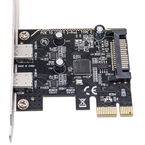 Image of Bottone PCIE USB3.2 GEN1 5Gbps Expansion Card PCIE to 2 Port Type C ASM1042 Chip Adapter USB for Desktop Type C Front Panel
