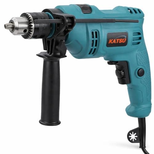 Image of KATSU Tools Electric Impact Drill 500W with 13mm Chuck, Variable Speed and 360° Rotating Handle, for DIY and Home Use, Drilling Wood, Brick, Metal and Concrete (Budget)