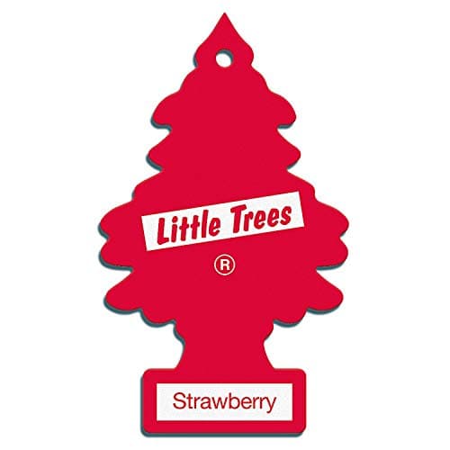 Image of Little Trees Air Freshener Tree MTR0013 Strawberry Fragrance For Car Home Boat Caravan - Single Pack, Red