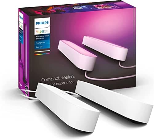 Image of Philips Hue Play White and Colour Ambiance Smart Light Bar Double Pack Base Unit, Entertainment Lighting for TV and Gaming (Works with Alexa, Google Assistant and Apple HomeKit), White