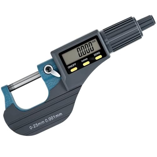 Image of Mcbazel Digital Micrometer 0-25mm, Mcbazel Electronic Micrometer with 0.001mm Accuracy, Carbide Tips, Precision Micrometer with Inch/Metric Conversion, LCD Display Metric Diameter Caliper