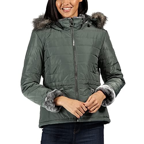 Image of Regatta Womens Westlynn Insulated Quilted Hooded Jacket - Balsam Green - 16